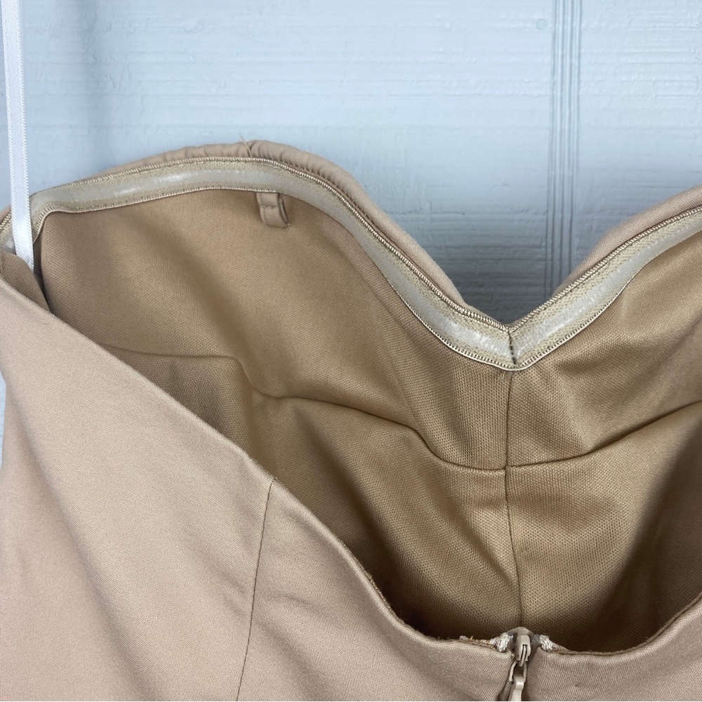 L’atiste By Amy Beige Strapless Shorts Jumpsuit Romper Sweetheart Neckline 60s - Picture 3 of 7